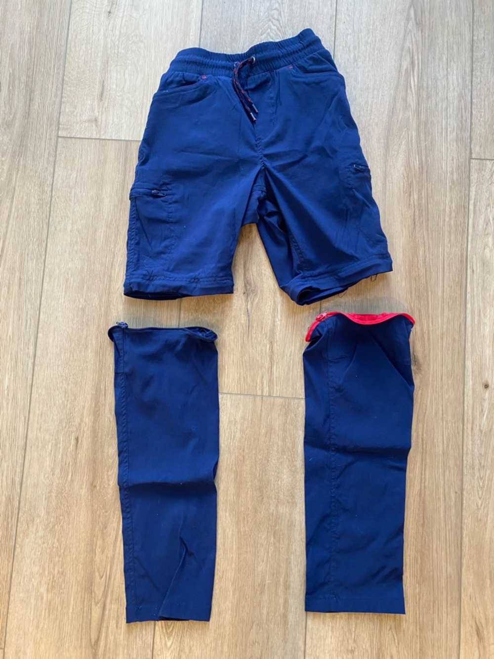 Eddie Bauer Navy Kids Convertible Shorts Pants with Zipper